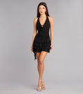 Late Night Sparkle Glitter Knit Mini Dress