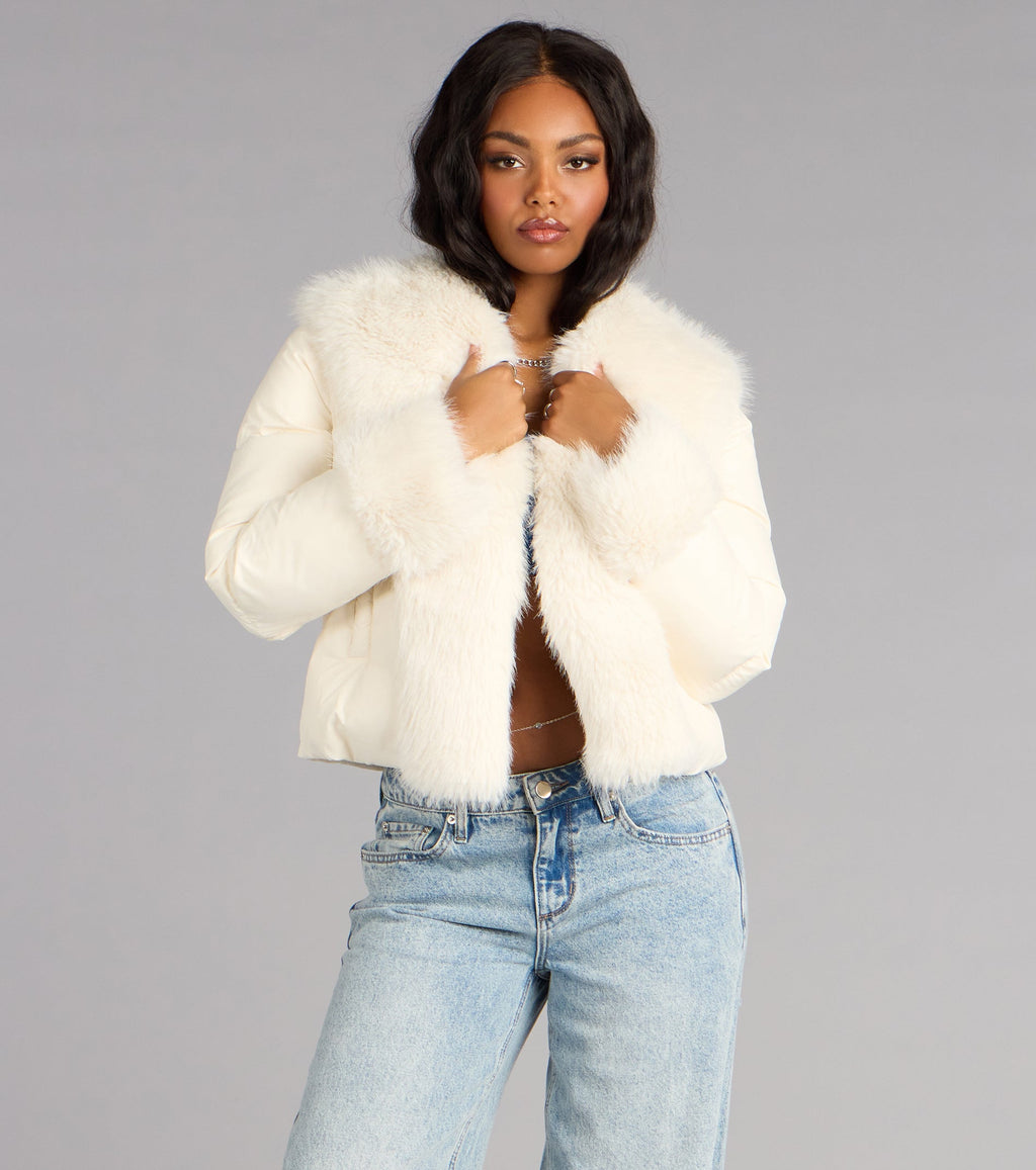 Frost Mode Faux Fur Puffer Jacket