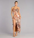 Golden Rush Metallic Ruffle Maxi Skirt