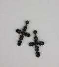 Dark Glam Statement Cross Earrings