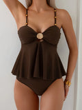 Coco | Conjunto de tankini peplum que cubre el vientre