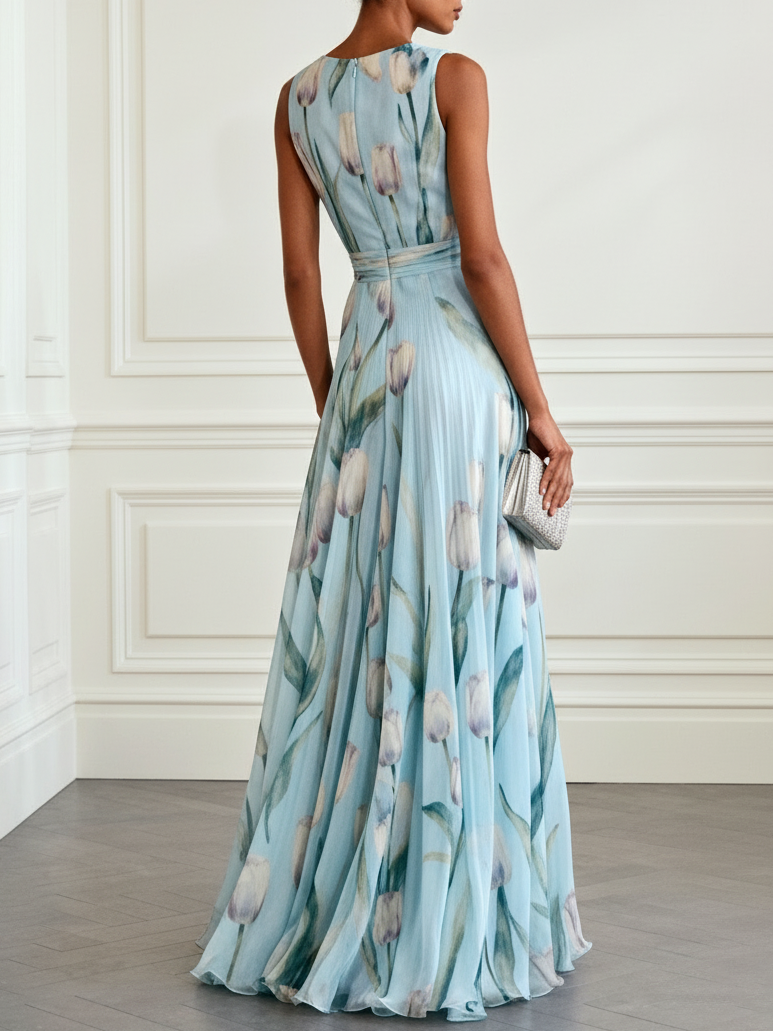 VESTIDO TULIPAN CUELLO V