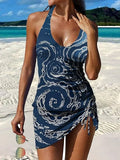 Fiesta | Conjunto de tankini floral con gráfico que cubre el vientre