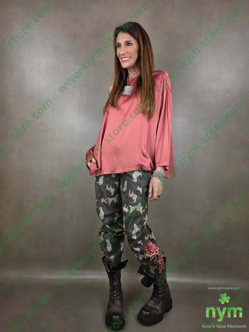Pantalones estampados militar mujer