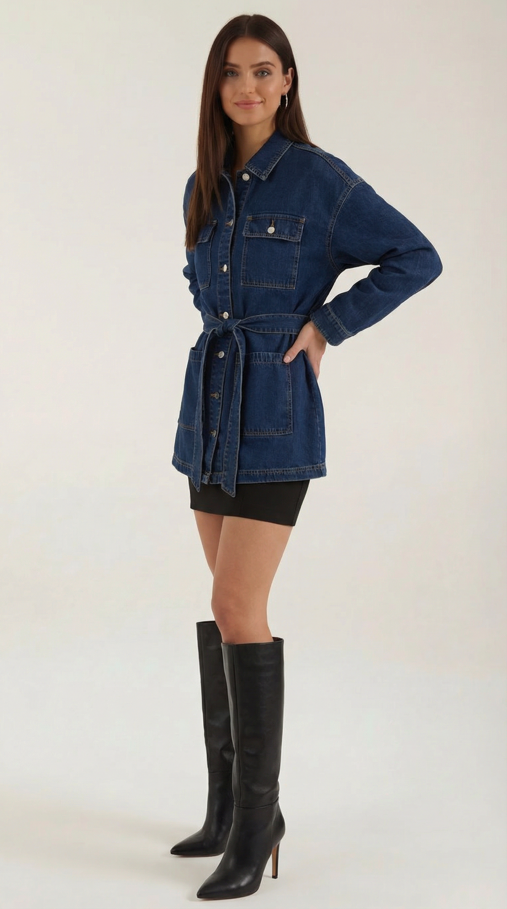 Alice | Chaqueta Vaquera con Cinturón Ajustable