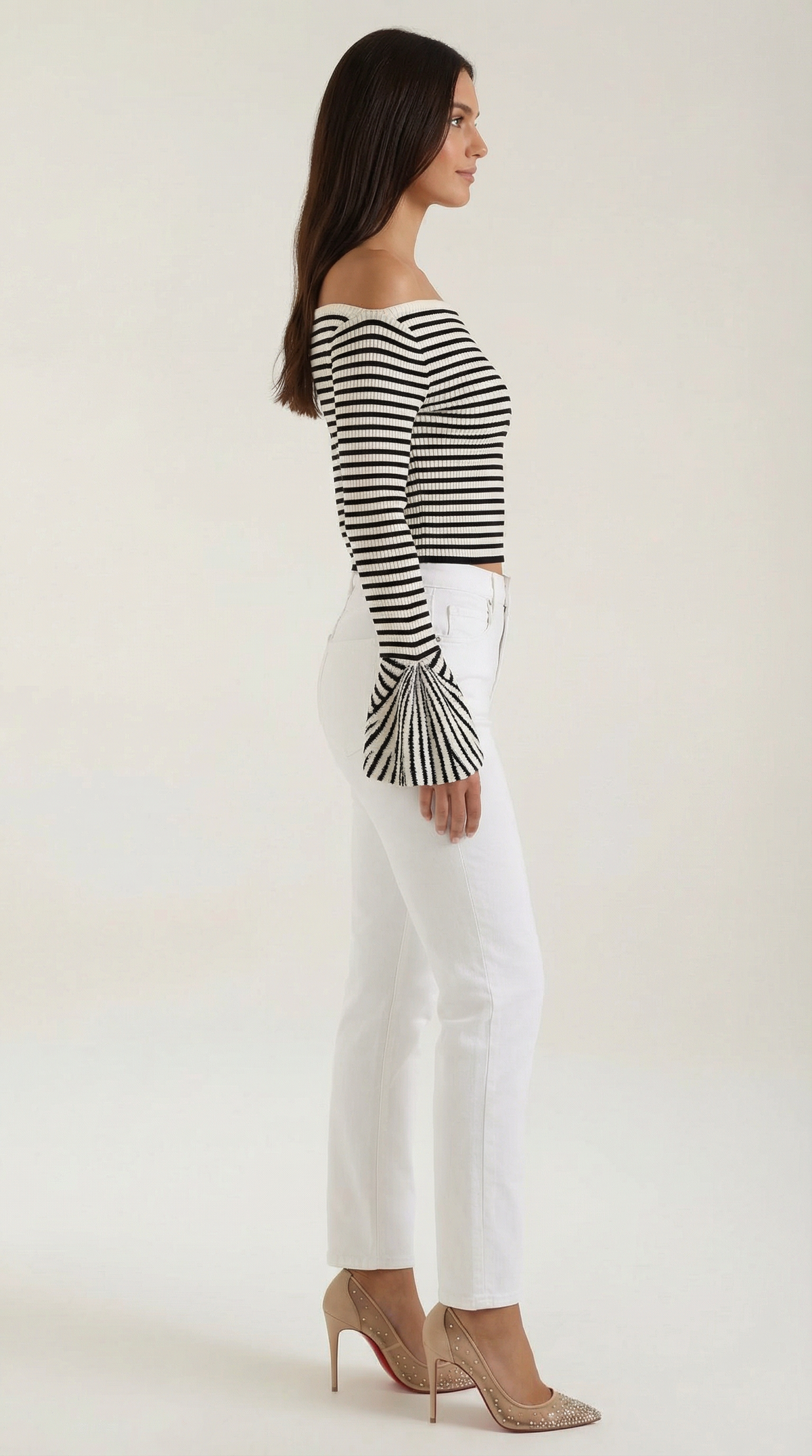 Anna | Camisa a Rayas con Mangas Abullonadas