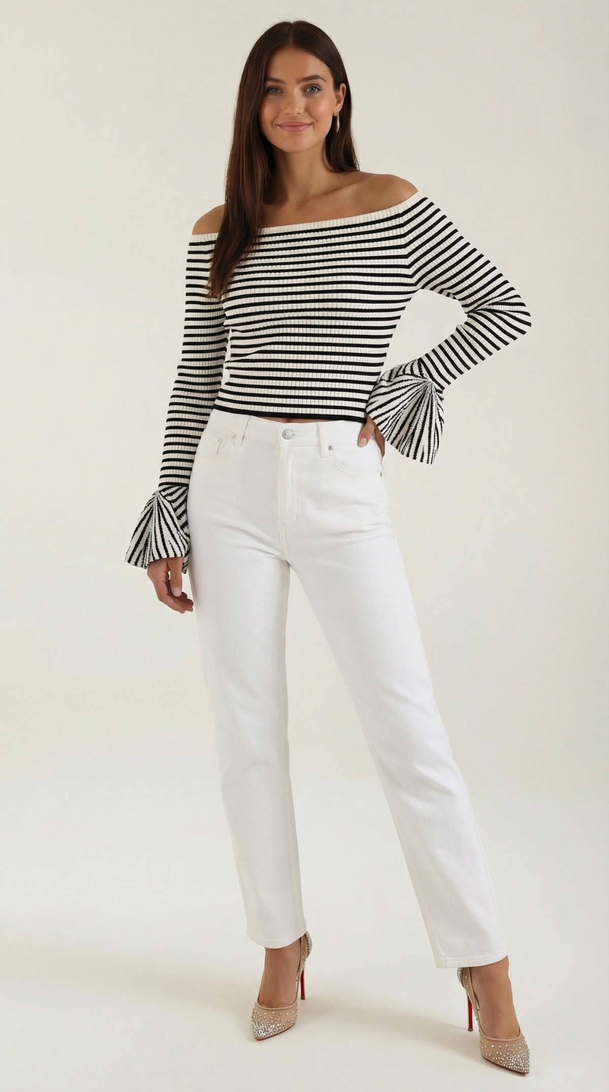 Anna | Camisa a Rayas con Mangas Abullonadas