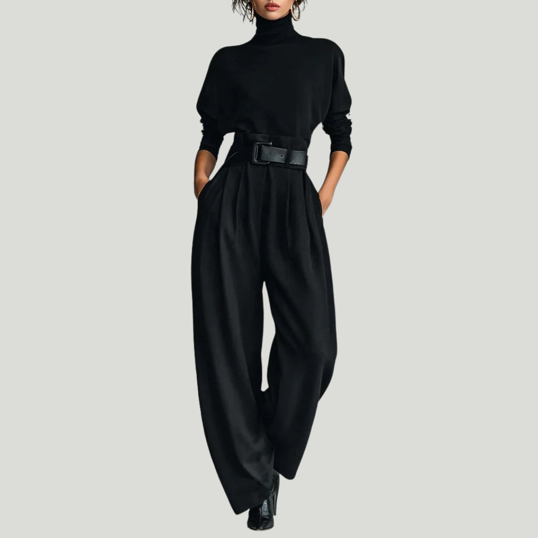 Juliet | Conjunto de suéter de cuello alto y pantalón recto